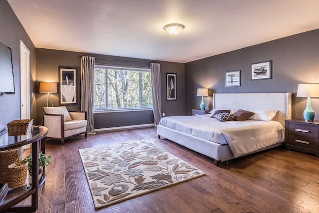 a nicely staged master bedroom